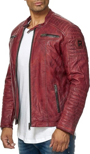 Giacca pelle biker uomo
