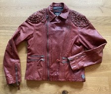 TIGHA giacca di pelle borchie