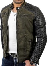 Giacca pelle biker uomo